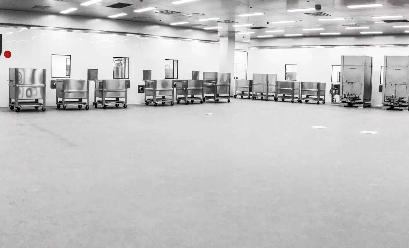 Inside a POD cleanroom with equipment