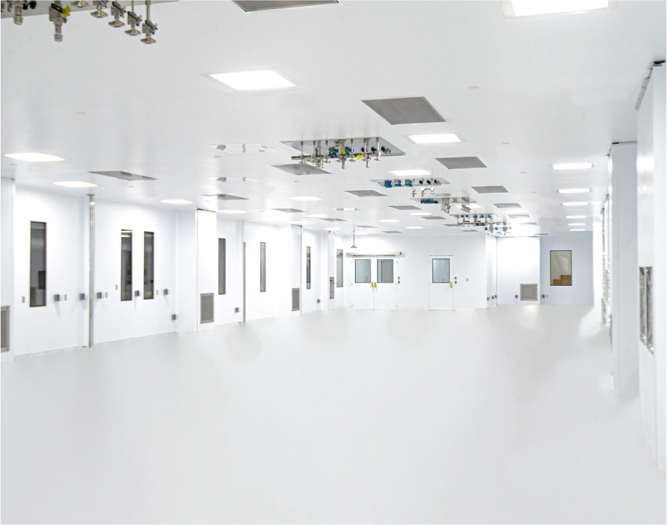 Inside of a large completed POD cleanroom.