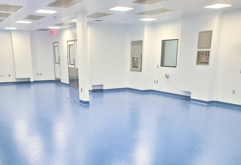 Inside an empty POD cleanroom.