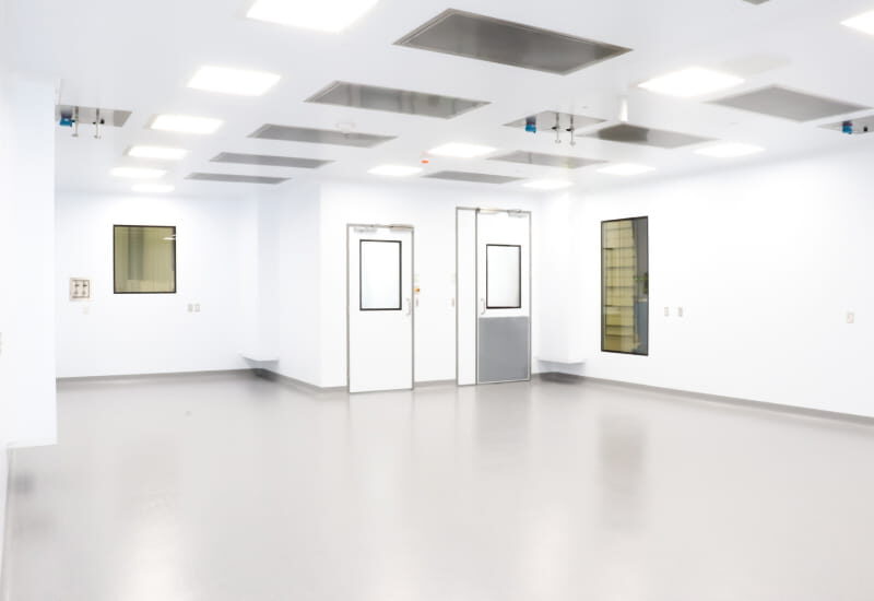 Inside an empty POD cleanroom.